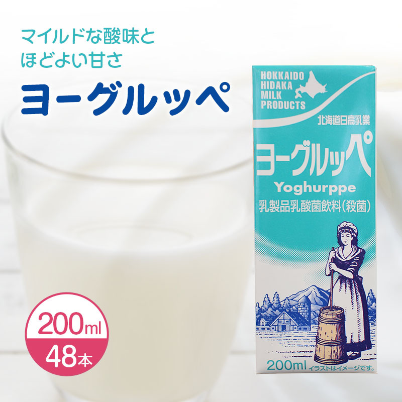 北海道 日高乳業 200ml × 48本 飲料 ジュース 乳酸菌 乳酸菌飲料 パック　