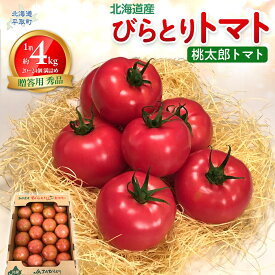 【ふるさと納税】【贈答用】びらとりトマト（桃太郎トマト）秀品 1箱 約4kg（20～24個 満詰め）【 ふるさと納税 人気 おすすめ ランキング トマト とまと 桃太郎 秀品 4kg 野菜 ギフト 贈答 北海道 平取町 送料無料 】 BRTO001