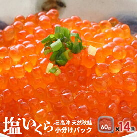 【ふるさと納税】【時鮭スモークサーモン付】北海道日高産 塩いくら小分けパック(60g×14)[15-543] 北海道 浦河 日高産 ふるさと納税 いくら 塩いくら 小分け スモークサーモン 送料無料