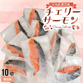 【ふるさと納税】【訳アリ】北海道日高産 天然「チェリーサーモン」切身10切(個包装)[15-1469] 北海道 浦河 ふるさと納税 天然 日高産 チェリーサーモン サクラマス 切身 個包装 送料無料