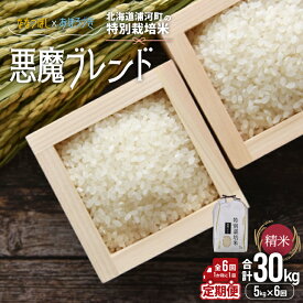 【ふるさと納税】北海道浦河町の特別栽培米「悪魔ブレンド」精米(5kg×1袋)定期便(全6回)[37-1497] 北海道 浦河 ふるさと納税 特別栽培米 ななつぼし おぼろづき ブレンド米 令和7年度 米 精米 定期便 全6回 送料無料