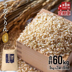 【ふるさと納税】【令和5年産】浦河の特別栽培米「きたくりん」玄米(5kg×2袋)定期便(全6回)[28-1210]