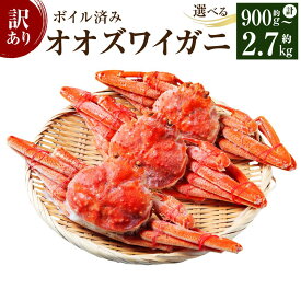 【ふるさと納税】「訳あり」オオズワイガニボイル　計約900g～約2.7kg（2尾～6尾） | 蟹 魚介類 水産 食品 人気 おすすめ 送料無料