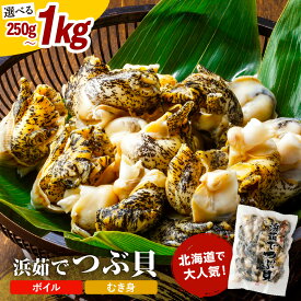 【ふるさと納税】 高評価 北海道産 浜茹で つぶ貝 ( 選べる 内容量 : 250g / 500g / 750g / 1kg ) むき身 ボイル つぶ 貝 ツブ 灯台つぶ 塩ゆで 冷凍 国産 刺身 アヒージョ おつまみ おかず 下処理済み 簡単調理 海鮮 魚介 お取り寄せ グルメ 人気 送料無料 北海道 えりも町