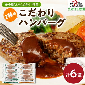 【ふるさと納税】えりも 短角牛 牛100％ ハンバーグ 2種 600g セット こだわり 肉 ハンバーグ プレーン 100g × 3袋 ハンバーグ 昆布入り 100g × 3袋 希少 品種 国産 北海道産 人気 送料無料 北海道 えりも町