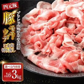 【ふるさと納税】 【 北海道産 四元豚 】豚肉 豚肉切落し ( 選べる内容量 : 1.6kg / 3kg )/ ゆめの大地 切り落とし 切落し モモ ウデ こま肉 ブタ肉 ブタニク 肉 お肉 炒め物 鍋 肉巻 小分け 精肉セット 豚肉セット 人気 送料無料 北海道 えりも町
