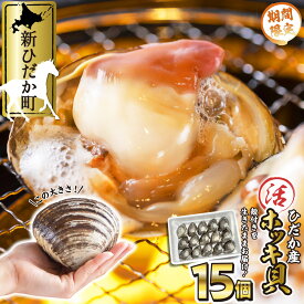 【ふるさと納税】 北海道産 活ホッキ 15個 殻付き 冬の味覚 冷蔵 貝 魚介 海鮮 海産物 新鮮 旬 活 生きたまま ウバガイ 姥貝 ホッキ 北寄貝 貝 お刺身 バター焼き フライ カレー 北海道 新ひだか町