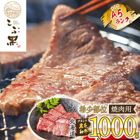 【ふるさと納税】 北海道産 黒毛和牛 こぶ黒 A5 焼肉 希少部位 1kg ( 2種類 500g × 2 ) ブランド 三角バラ 肩ロース カイノミ トモサンカク シンシン ミスジ 黒毛 和牛 冷凍 新ひだか町