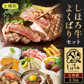 【ふるさと納税】 定期便 北海道 よくばりセット 全3回 しほろ牛 牛丼 牛肉まん コンビーフ カムカムステーキ ハンバーグ メンチカツ リオナソーセージ フライドポテト サーロイン 牛肉切り落とし アイスクリーム 総菜 冷凍 詰合せ お取り寄せ 送料無料 十勝 士幌町 50000円