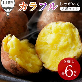 【ふるさと納税】北海道産 カラフル じゃがいも 3種セット 計6kg（2kg×3種） 北海道 上士幌町 加藤農場 野菜 馬鈴薯 詰め合わせ 産地直送 おすそ分け レビューキャンペーン対象品