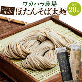 【ふるさと納税】ワカハラ農場 おいしく育った ぼたんそば 太麺 20束 セット 詰め合わせ そば 蕎麦 ソバ 乾麺 乾めん 麺類 麺 メン お取り寄せ グルメ 北海道 新得町 送料無料【L-5002】