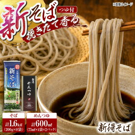 【ふるさと納税】【2026年10月中旬以降順次発送予定】 令和8年産限定品 新得 新そば 16人前（つゆ付） | 新得物産株式会社[BNBE016]