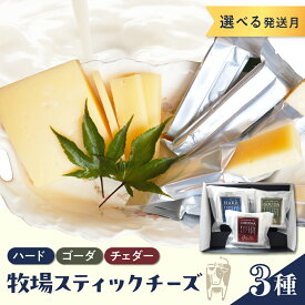 【ふるさと納税】【選べる配送月】牧場スティックチーズ3種セット / ハードチーズ ゴーダチーズ チェダーチーズ 熟成チーズ おつまみ アレンジ 北海道 十勝 芽室町