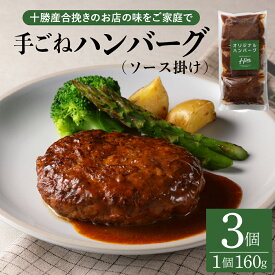 【ふるさと納税】【湯煎 簡単 温めるだけ】 ハンバーグ 手ごね 160g× 3個 / 6個 セット 個数が選べる 人気 豚肉 牛肉 合挽 肉 冷凍 国産 時短 ディナー ランチ おかず 惣菜 弁当 デミグラス ソース レストランHiro オリジナル 北海道 十勝 芽室町