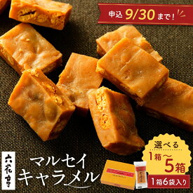 【ふるさと納税】9月30日受付終了 六花亭 マルセイキャラメル 1箱あたり6袋入 ＜選べる内容量＞ 1箱 ～ 5箱 計12袋～計24袋 計30袋 キャラメル スイーツ おやつ お菓子 洋菓子 マルセイ 大豆 アーモンド入り ナッツ お土産 ご褒美 バター 北海道 中札内村 冷蔵 [023-0043x1]