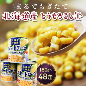 【ふるさと納税】北海道産 スイートコーン(缶詰) 180g×48個 とうもろこし とうきび 缶詰め 食品 北海道十勝更別村 F21P-453