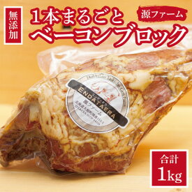 【ふるさと納税】【無添加】ケンボロー・ホエー豚　ベーコンブロック肉【配送不可地域：離島】【1396946】