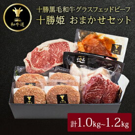 【ふるさと納税】十勝姫 おまかせセット 1.0kg～1.2kg 国産 黒毛和牛 グラスフェッドビーフ_ 黒毛和牛 和牛 おまかせ セット 牛肉 美味しい 人気 北海道 ギフト 贈答 送料無料 【配送不可地域：離島】【1441328】