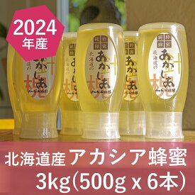 【ふるさと納税】【純粋蜂蜜】北海道産アカシア蜂蜜3kg（500gx6本）　【蜂蜜・はちみつ・アカシア蜂蜜・ハチミツ・ハニー】