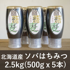 【ふるさと納税】【国産純粋蜂蜜】北海道産 そば蜂蜜 2.5kg ( 500gx5本 )【 はちみつ ハチミツ 蜂蜜 ハニー 健康 美容 料理 純粋 希少 ギフト プレゼント 自宅用 家庭用 北海道 十勝 幕別 】