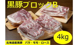 【ふるさと納税】北海道 黒豚ブロックセットB（4kg）C012-4-2