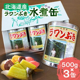 【ふるさと納税】 ラワンぶき 水煮缶 500g × 3缶 《足寄町》【NPO法人あしょろ観光協会】 ふき フキ ラワンブキ らわんぶき 螺湾ぶき 螺湾ブキ 山菜 水煮 煮物 おでん セット 小分け 個包装 ギフト 足寄町産 北海道産 道産 あしょろ 北海道 国産 常温 常温配送 [BEAE010]