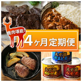 【ふるさと納税】陸別町　鹿肉堪能！　4ヶ月定期便　【定期便・鹿肉・加工食品・惣菜・レトルト・おすすめ返礼品・鹿・リブロース・りくべつ鹿肉・ヒレ・カレー】