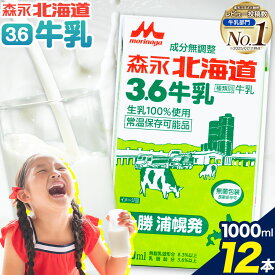 【ふるさと納税】 牛乳 北海道 森永北海道3.6牛乳 常温長期保存 大容量 1000ml×12本入り 1L 12L 十勝森永浦幌乳業 北海道 浦幌町 送料無料 乳 3.6 牛乳 ミルク 牛乳パック 濃厚 浦幌工場直送 常温保存 森永 十勝 お取り寄せ