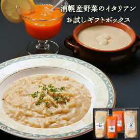 【ふるさと納税】浦幌産 野菜 の イタリアン お試し ギフト ボックス 大人2名分 株式会社FF工房 《30営業日以内に順次出荷(土日祝除く)》北海道 十勝郡 浦幌町 にんじん ピューレ じゃがいも パスタ 白花豆 スープ イタリアン セット 贈答用 ギフト