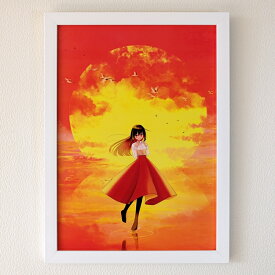 【ふるさと納税】Mナオキオリジナル デジタル イラスト 夕日に映える「釧路湿原」と「釧路ゆうひちゃん」【発送時期が選べる！】 アーティスト アート ワンストップ特例制度 オンライン 北海道 釧路町 釧路超 特産品 br09