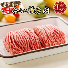 【ふるさと納税】北海道産 合い挽き肉 合計1kg ｜ 定期便選択可 定期便 豚 牛 挽肉 挽き肉 合挽肉 合挽き肉 合い挽き 小分け 約10万円 約100,000円 約100000円 すぐ 届く 発送 すぐ届く 釧路町 釧路超 特産品 br04