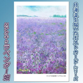 【ふるさと納税】北海道 絵葉書（ハガキ） 贈呈用 ラベンダー畑｜アーティスト Mナオキオリジナル アート 贈呈用 記念品 返礼品 インテリア 壁掛け 風景画 風景写真 作品 北海道 釧路町 釧路超 特産品 br09