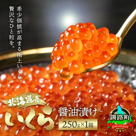 【ふるさと納税】北海道産 いくら醤油漬け 250g 【数量 と 選べる発送時期】｜ 鮭卵 冷凍 魚介類 釧路之膳 笹谷商店 釧之助本店 すぐ 届く 発送 すぐ届く 釧路町 釧路超 特産品 br01 br04