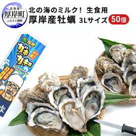 【ふるさと納税】北の海のミルク！ 厚岸産 牡蠣 3Lサイズが50個！ 生食用　【 生食 生牡蠣 貝付き牡蠣 貝 海鮮 魚介類 3L 殻付き牡蠣 メルマガ掲載商品3】