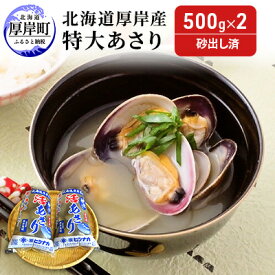 【ふるさと納税】北海道厚岸産 特大 あさり (砂出し済み) 500g ×2袋 (合計約1kg)　【アサリ・あさり・浅利】　お届け：2024年1月～5月末まで