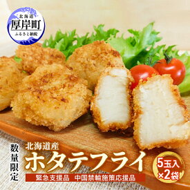 【ふるさと納税】数量限定 北海道産 ホタテフライ 5玉入×2袋 (合計10玉,約380g) 帆立 ほたて 簡単 おかず 魚貝 加工食品 大きなホタテ ジューシー 油で揚げるだけ 惣菜 揚げ物 つまみ お弁当 帆立のフライ