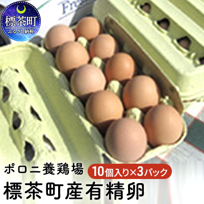 北海道標茶町 ふるさと納税 定番のお歳暮 ポロニ養鶏場 標茶町産有精卵10個×3パック 新年の贈り物 卵