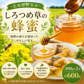 【ふるさと納税】＜北海道標茶産＞しろつめ草の蜂蜜　300g×2本　計600g【 はちみつ しろつめ草 蜂蜜 天然 甘味料 国産 標茶町 北海道 】