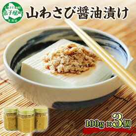 【ふるさと納税】2946.山わさび醤油漬け 100g 3瓶 薬味 辛味 調味料 ワサビ 山葵 手づくり ホースラディッシュ おかず ご飯のお供 お取り寄せ グルメ gift ギフト 送料無料 北海道 弟子屈町