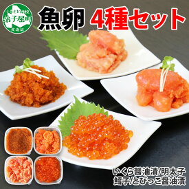 【ふるさと納税】1983.魚卵 食べ比べ 4種セット 計600g いくら醤油漬け イクラ いくら 明太子 めんたいこ 鱈子 タラコ とびっこ醤油漬け とびこ 海鮮 魚介 送料無料 17000円 北海道 弟子屈町