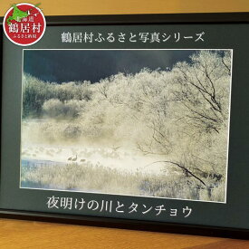【ふるさと納税】農場カメラマンが撮った鶴居村ふるさと写真シリーズ　【夜明けの川とタンチョウ】　北海道　鶴居村　自然　野生動物　フクロウ