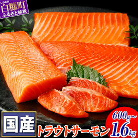 【ふるさと納税】 高評価 4.80 サーモン 国産 トラウトサーモン 600g ~ 1.6kg ふるさと納税 魚 海鮮 鮭 刺身 さけ サケ シャケ おすすめ ふるさと 納税 海鮮食品 魚介類 魚介 海鮮丼 お正月 お祝い 人気 ランキング 贈答用 ギフト ふるさと納税 北海道 白糠町