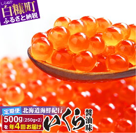 【ふるさと納税】年4回！北海道海鮮紀行いくら（醤油味）割安な定期便 【500g（250g×2）×4回（1月・4月・7月・10月）】（69,000円） ふるさと納税 北海道 応援