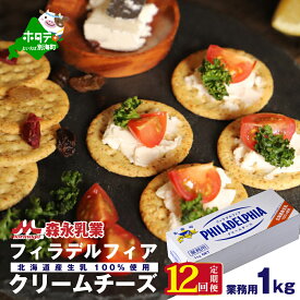 【ふるさと納税】 【定期便】【森永乳業】業務用 ！ クラフト フィラデルフィア クリームチーズ 1kg × 12ヵ月【全12回】 KRAFT （ チーズ スイーツ チーズケーキ ちーずけーき けーき ケーキ 北海道 業務用 1kg ）