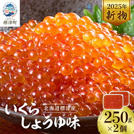 【ふるさと納税】【令和7年新物】いくら・しょうゆ味・標津産 250g×2個 イクラ 北海道 さけ 魚卵 天然 海産物_ いくら いくら醤油漬け 冷凍 小分け 鮭 鮭卵 国産 本場 北海道産【配送不可地域：離島】【1176414】