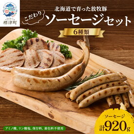 【ふるさと納税】 ＜ 無添加 ・ 無着色 ＞ ソーセージ 6種 セット ( 920g ) 詰め合わせ 国産 人気 おすすめ ギフト ソーセージ あらびきウインナー バジルウインナー フランクフルト 小分け ソーセージ ウインナー 豚肉 約 1kg 北海道 【配送不可地域：離島】