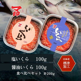 【ふるさと納税】 塩いくら 醤油いくら 食べ比べセット 100g×2p いくら 国産 天然 人気 おすすめ さけ サケ 鮭 鮭いくら 鮭イクラ いくら醤油漬 醤油漬け しょうゆづけ 醤油いくら 醤油イクラ しょうゆいくら いくら北海道 魚卵【配送不可地域：離島】