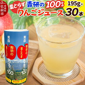 【ふるさと納税】青研りんごジュース【葉とらずりんご100】195g 30本入 1箱 セット カートカン りんご リンゴ 林檎 ジュース りんごジュース リンゴジュース 飲み物 飲料 果実飲料 フルーツ 果物 くだもの ドリンク 弘前 弘前市産 青森りんご 青森