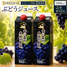 【ふるさと納税】【寄附金額見直しました】ぶどうジュース 1L 無添加 ストレート果汁100％【選べる本数】 紙パック スチューベンジュース 青森県産 弘前市