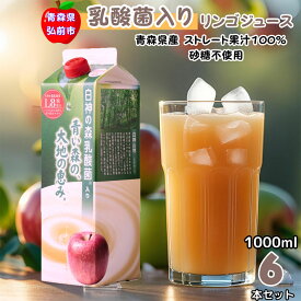 【ふるさと納税】【寄附金額見直しました】りんごジュース 青森県産 1L6本 乳酸菌入り 弘前市